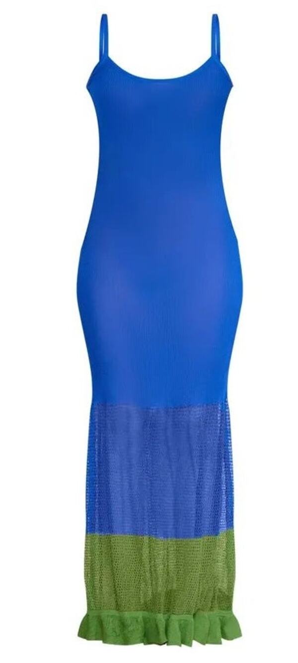 PRETTYLITTLETHING Women's Sheer Knit Maxi Dress Coverup | Size US 2/4 – UK 6/8